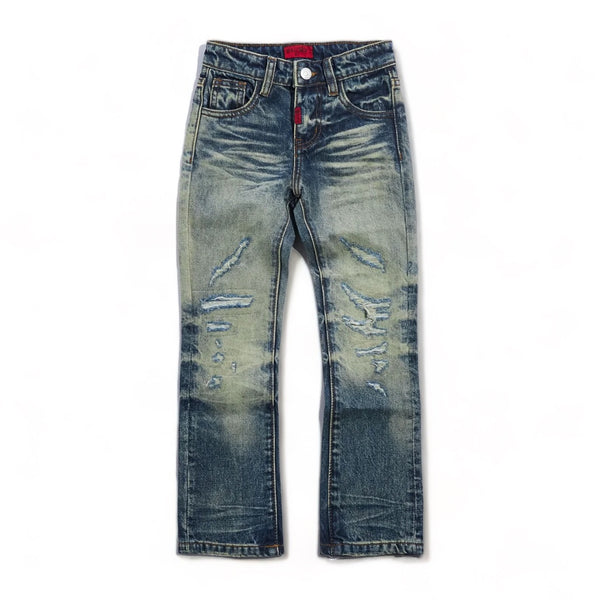 Haus jr (kids Dark indigo Rhone stacked jean -108)