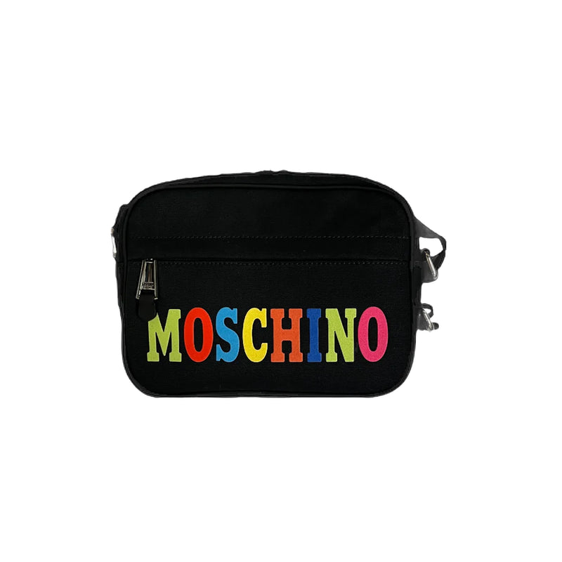 Moschino (Men's Black multicolor Logo Crossbody Bag)