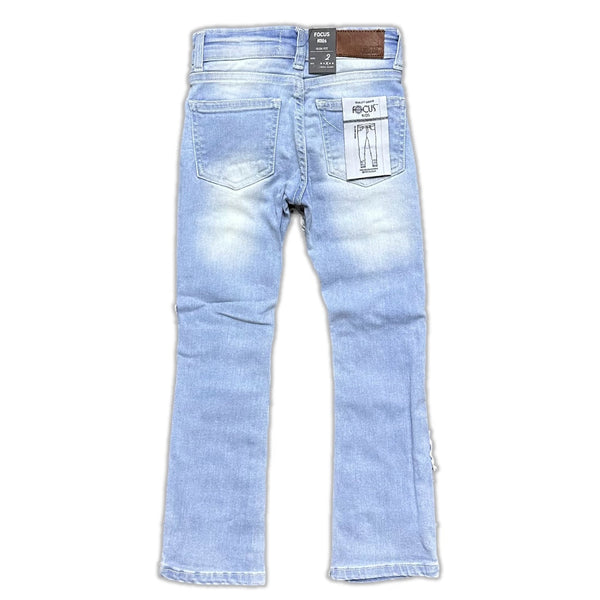 Focus (kids blue flare skinny stacked jean)x