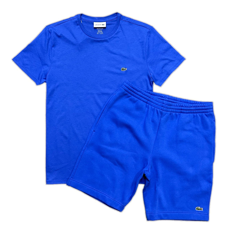 Lacoste (men's royal blue organic cotton short set)