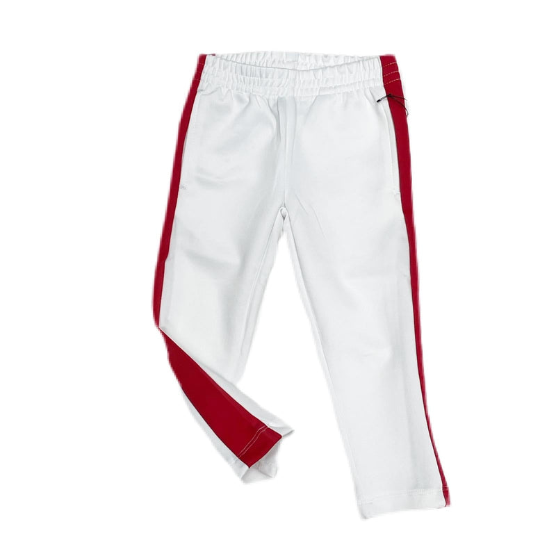 Kids white/red tack pant