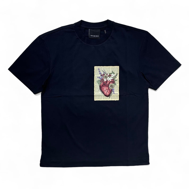 Inimigo (blue flower heart comfort t-shirt)