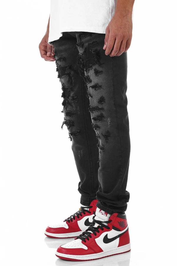 Kdnk (Black Smocking patched jean)