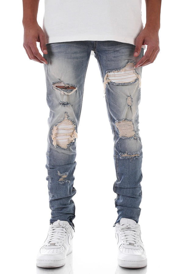 Kdnk (Faded Blue Smoked Zip Jean)