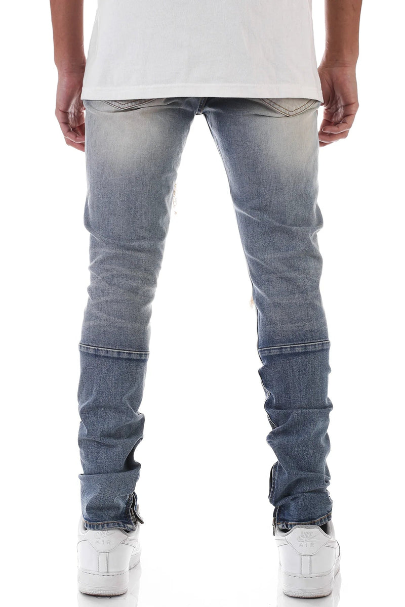 Kdnk (Faded Blue Smoked Zip Jean)