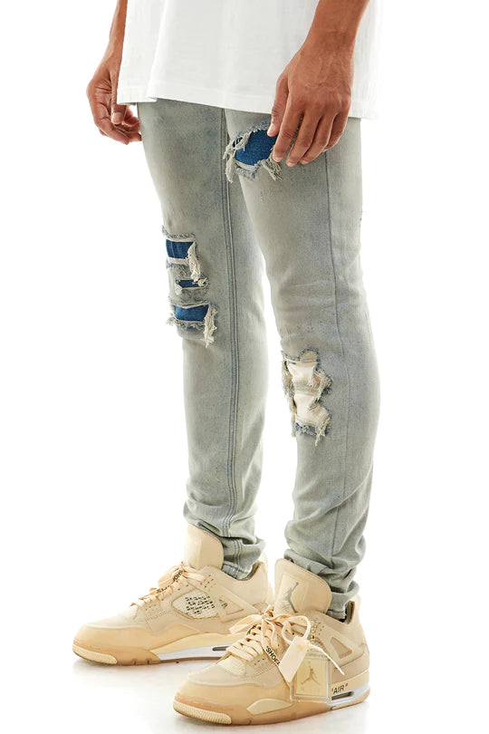 Kdnk (Steel Blue Simple Patch Jean)