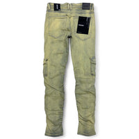 Kindred (Men’s blue faded tinted indigo cargo stacked denim jean)