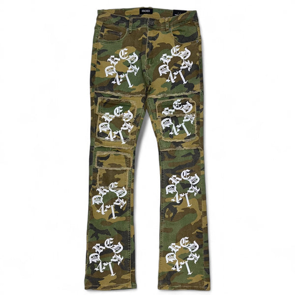 Kindred (Men’s Green Camo round lettering Stacked Jean)