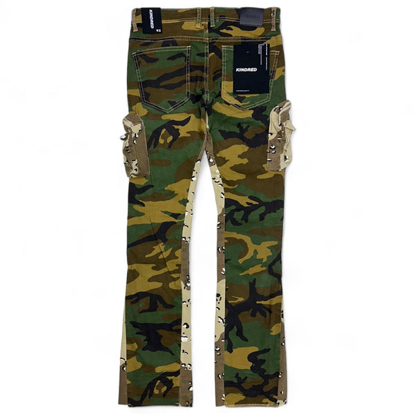 Kindred (Men’s green khaki Camo Cargo Stacked Jean)