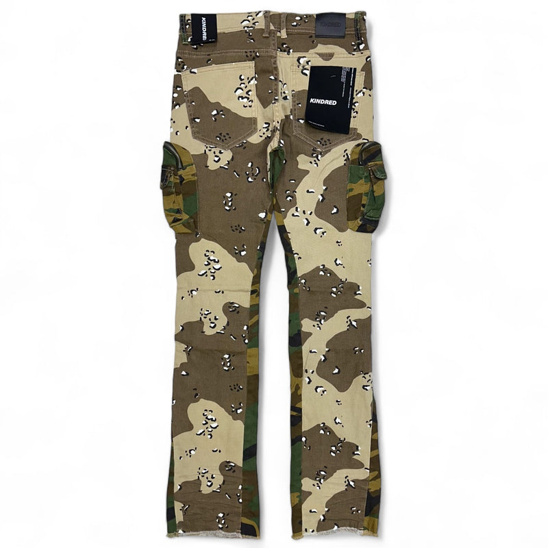 Kindred (Men’s khaki green  Camo Cargo Stacked Jean)