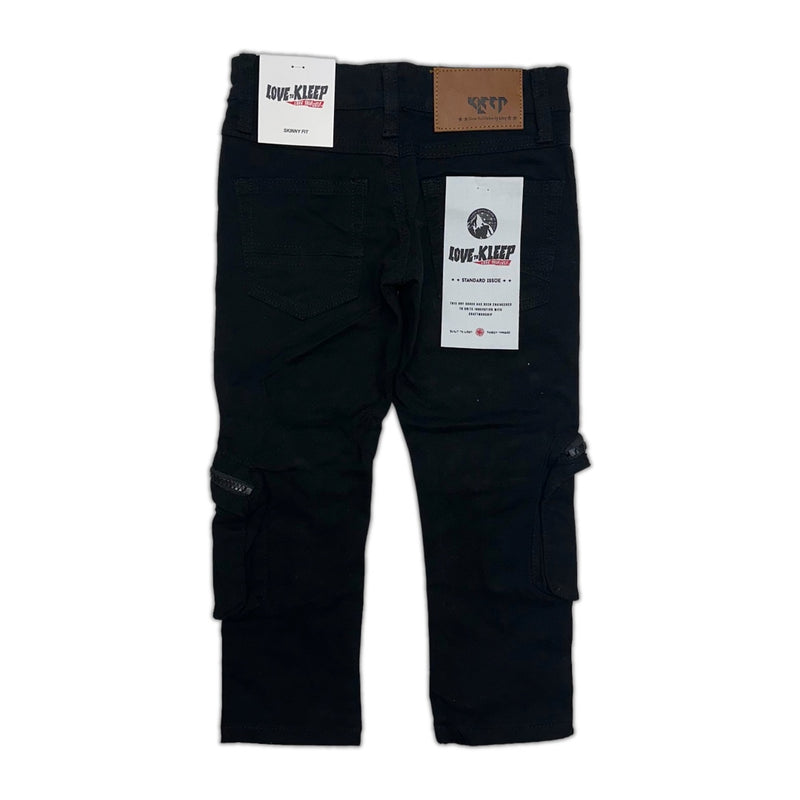 kleep (kids black cargo pant)