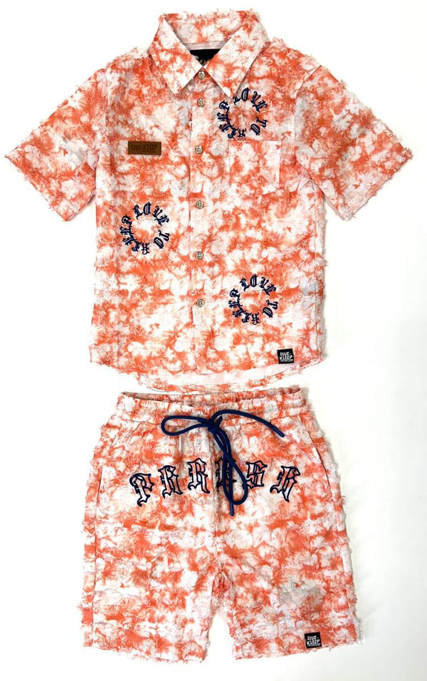 Kleep (Kids Ridley White Orange Short Set)