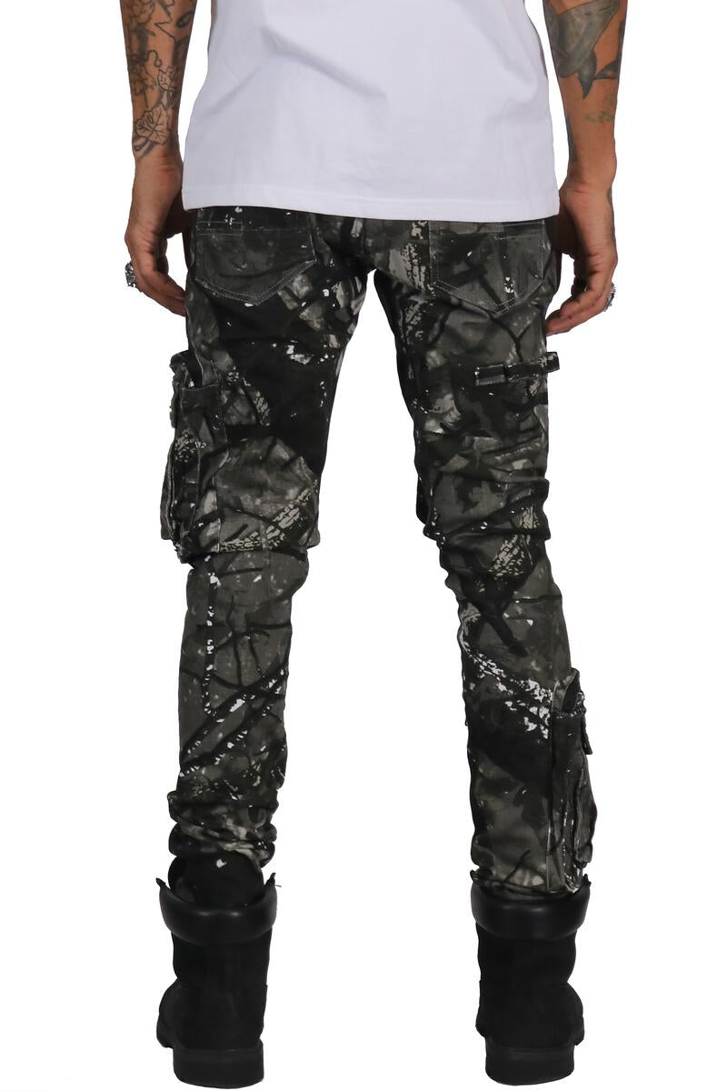 kleep (Men's black Miel twill cargo pocket pant)