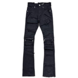 Kloud9 (Black cargo skinny stacked jean)