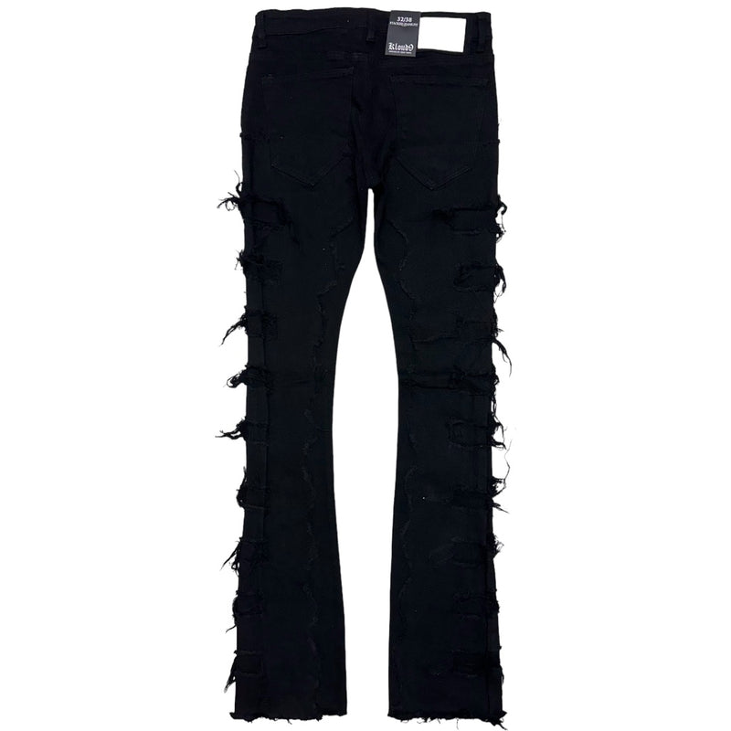 Kloud9 (Black flare skinny stacked jean)