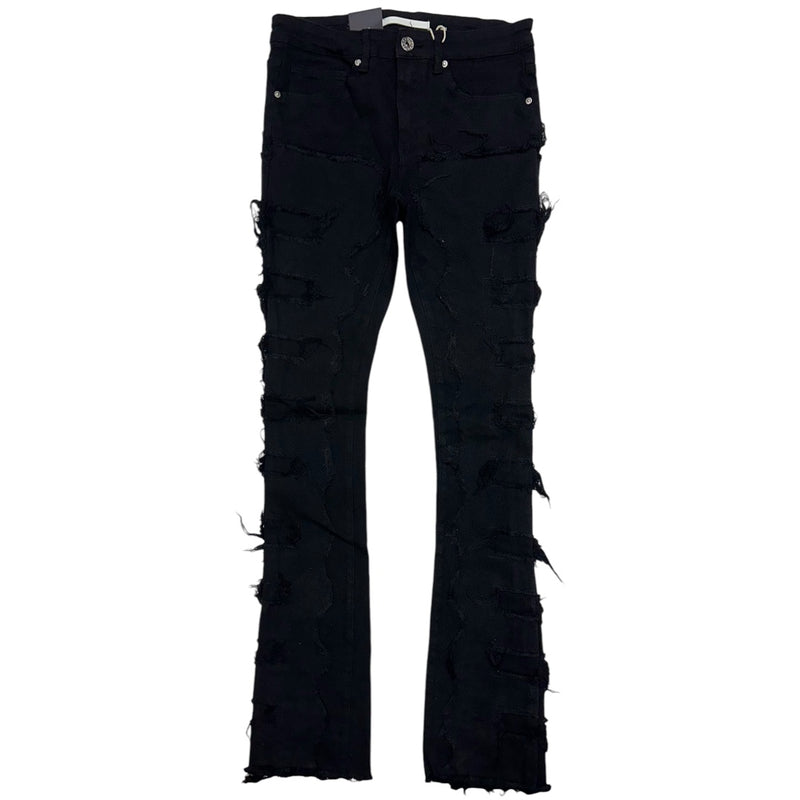 Kloud9 (Black flare skinny stacked jean)