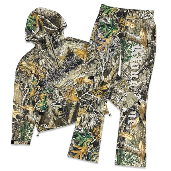 Kloud9 Utility rhinestone camo windbreaker flare set