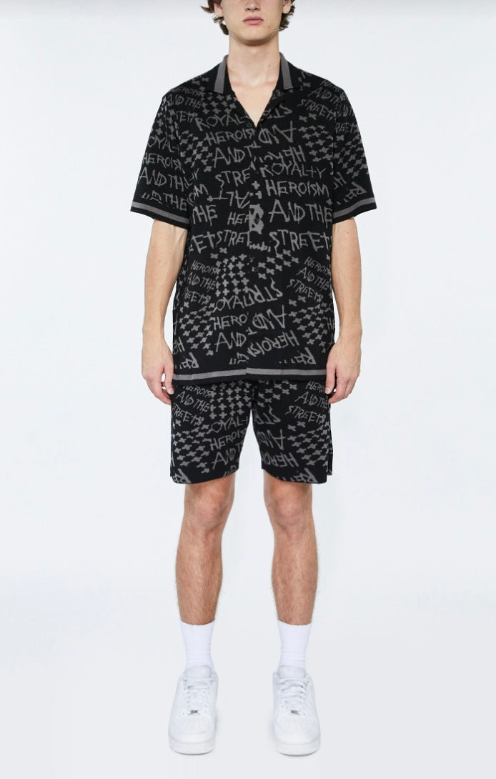 Ksubi (Black Heroism knit resort shirt)