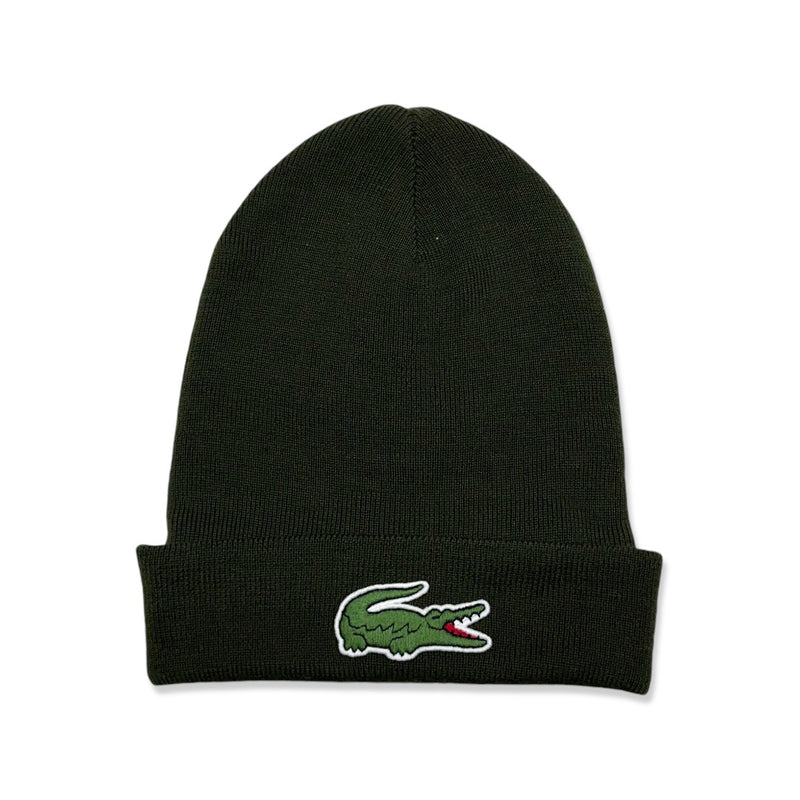 Lacoste (Men's Khaki green beanie Blend Knit)