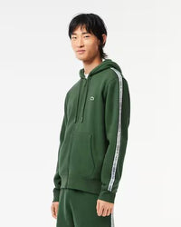Lacoste (Dark Green Classic Fit branded Stripe Hoodie)