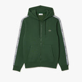 Lacoste (Dark Green Classic Fit branded Stripe Hoodie)