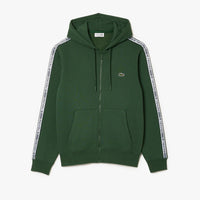 Lacoste (Dark Green Classic Fit branded Stripe Hoodie)