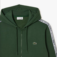 Lacoste (Dark Green Classic Fit branded Stripe Hoodie)