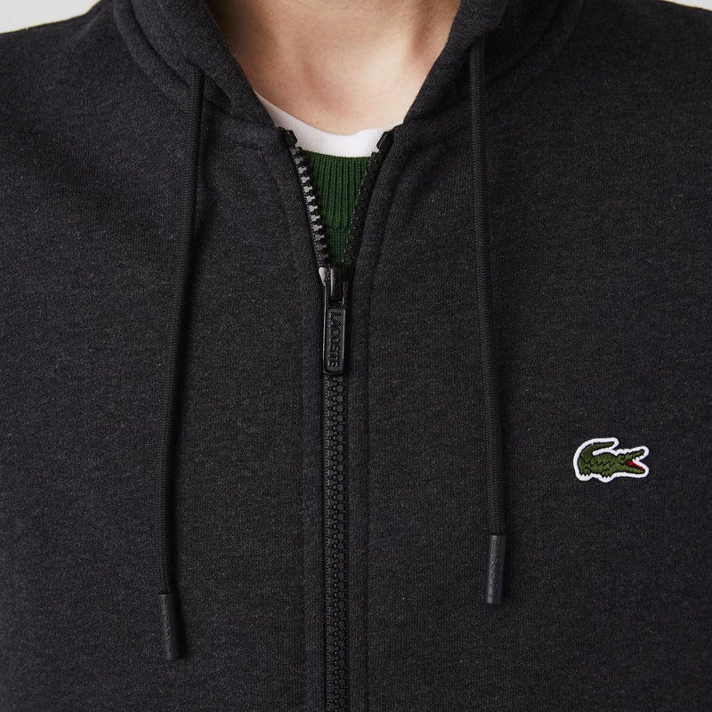 Lacoste (Men’s Dark Grey fleece zip hoodie)