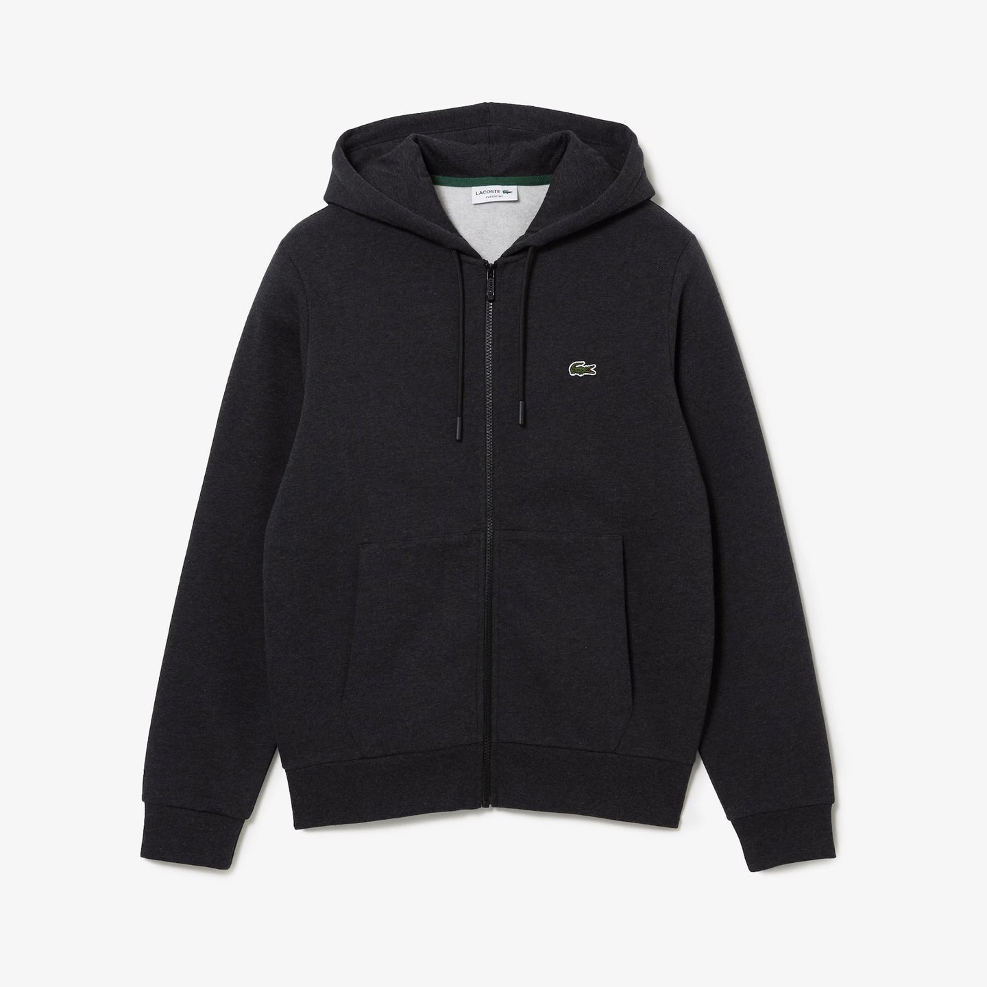 Lacoste (Men’s Dark Grey fleece zip hoodie)