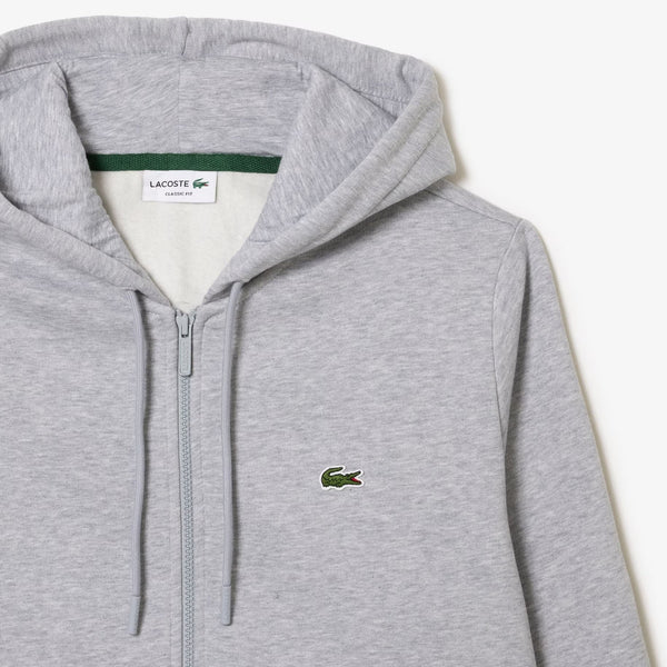 Lacoste (Men’s grey chine fleece zip hoodie)