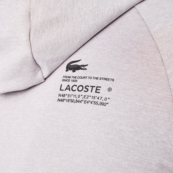 Lacoste (Men’s grey chine sport stretch zip up sweat hoodie)