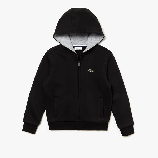 Lacoste (kids Black sport fleece hoodie)