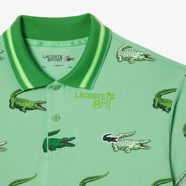 Lacoste (Men's Green Croc Print Golf Polo)