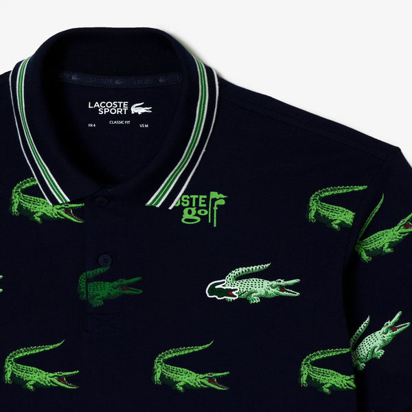 Lacoste (Men's Navy Croc Print Golf Polo)