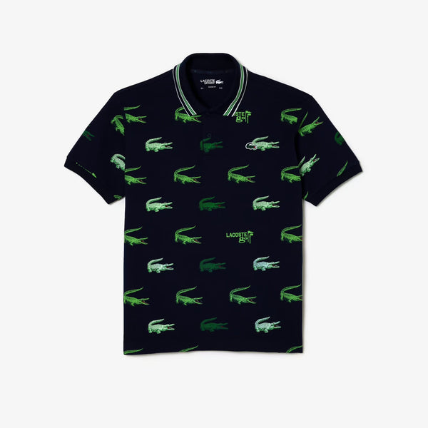 Lacoste (Men's Navy Croc Print Golf Polo)