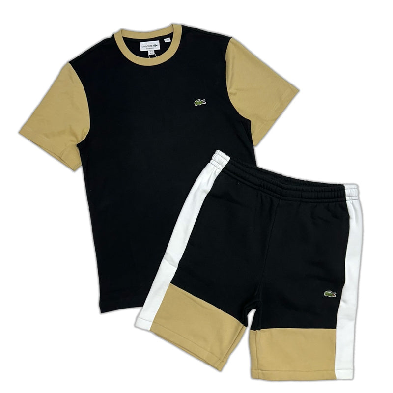 Lacoste (Black/Beige Colorblock Short Set)