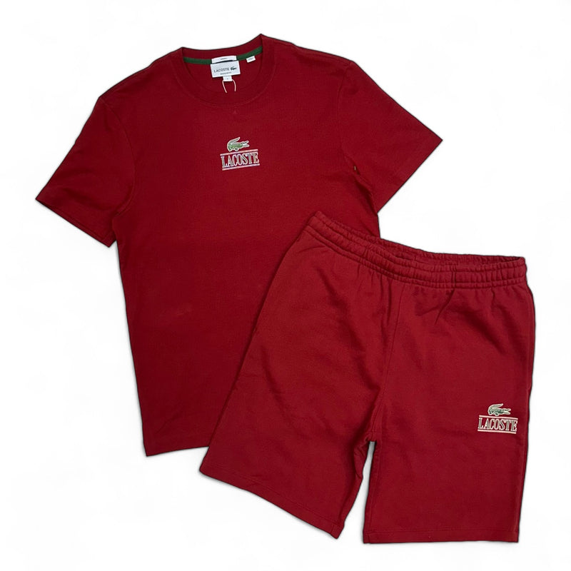 Lacoste (Bordeaux Logo Branded Short Set)