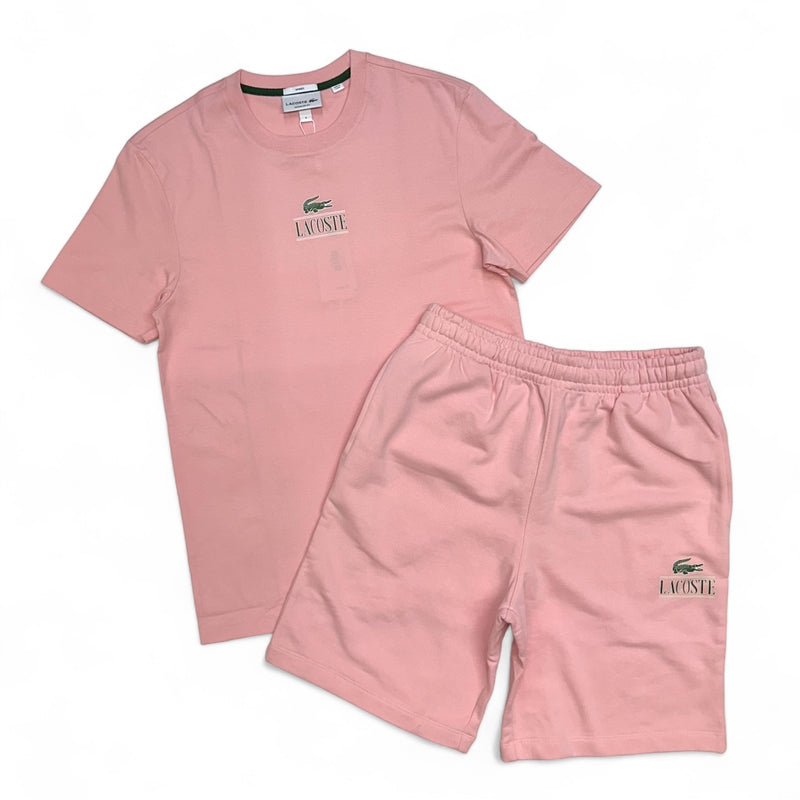 Lacoste (Pink Logo Branded Short Set)