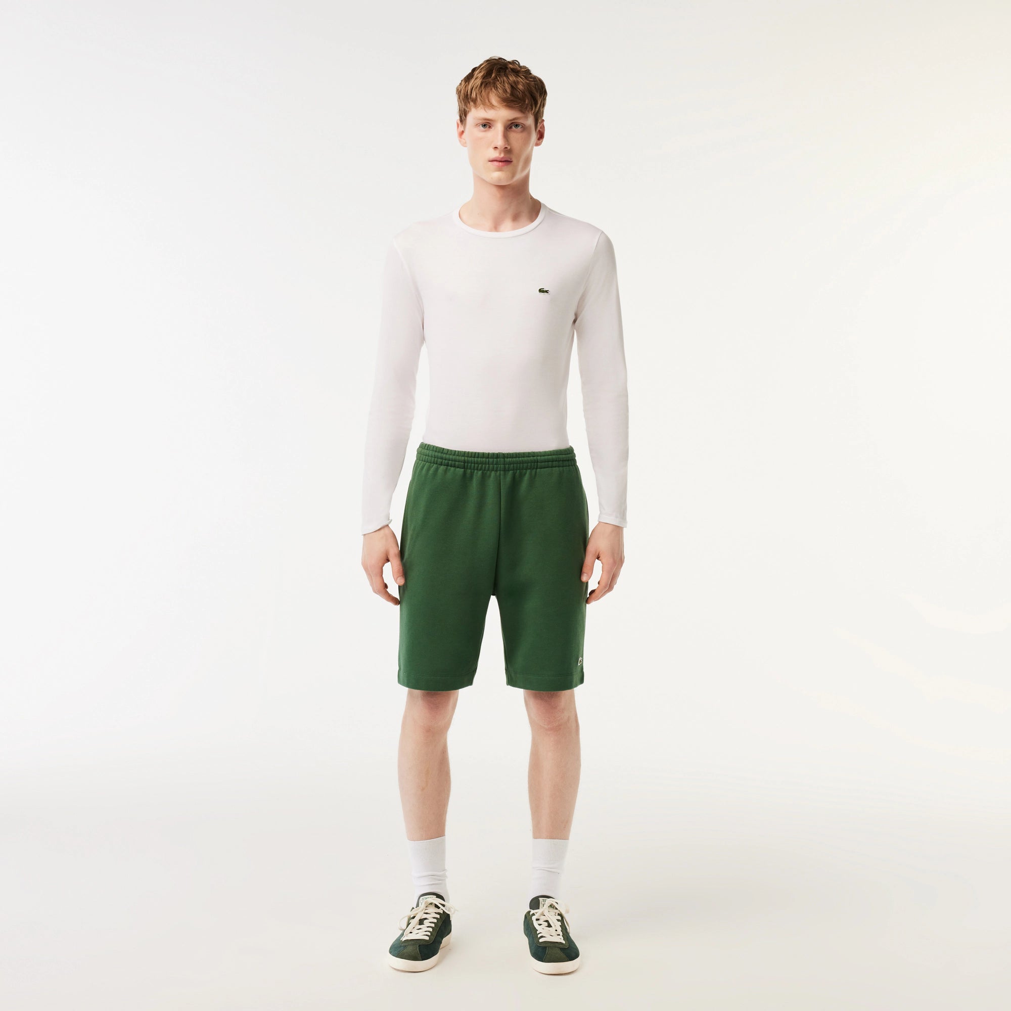 Lacoste Men's Organic Cotton Fleece Shorts GH9627-51-132 Green