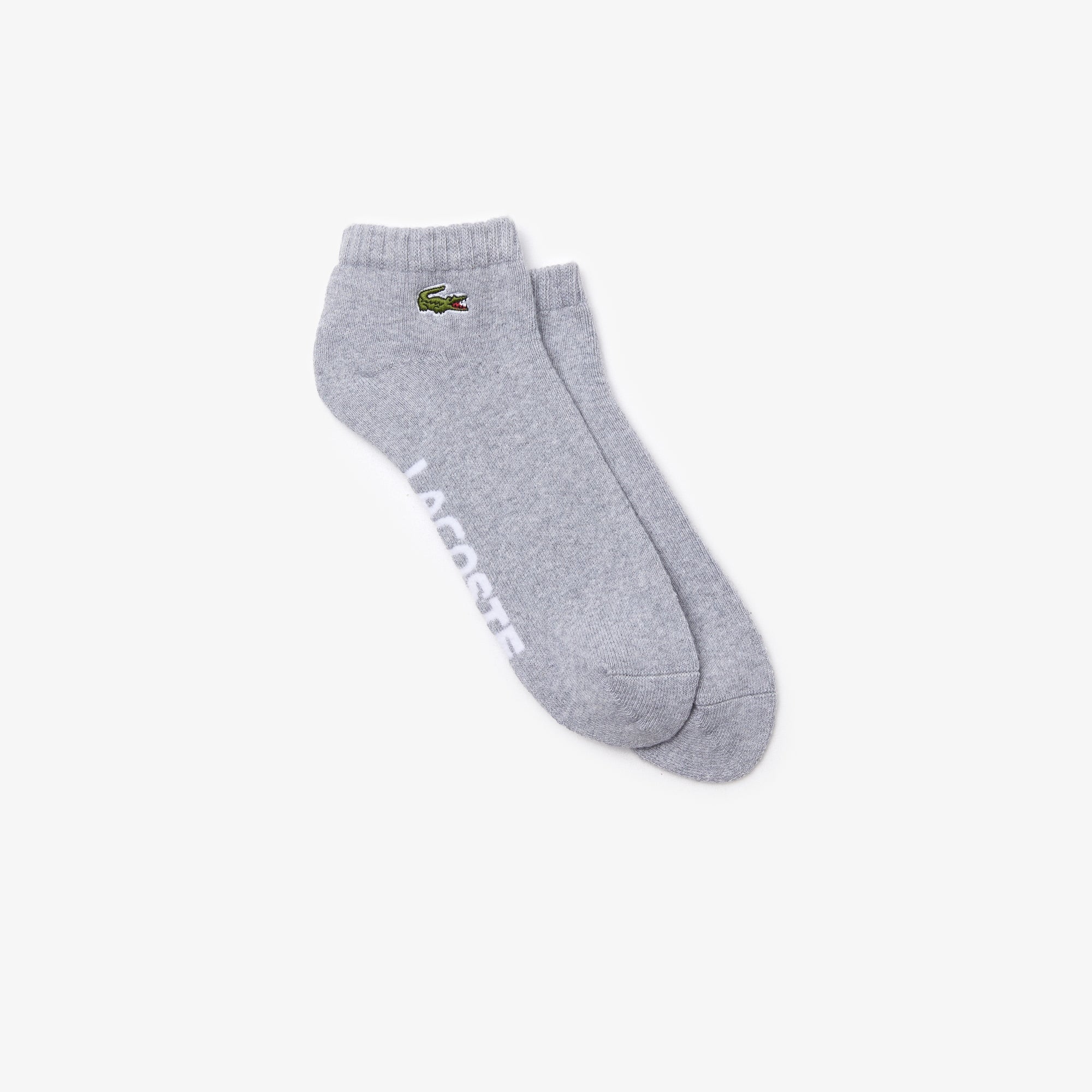 Lacoste Men's Branded Sport Low Cut Socks – Gray