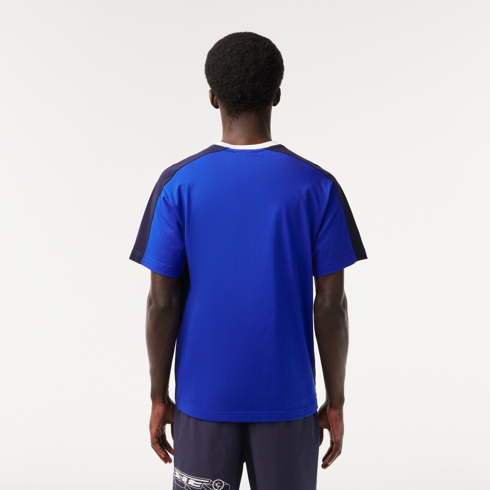 Lacoste (Men's blue ColorBlock Cotton Jersey T-Shirt) – VIP