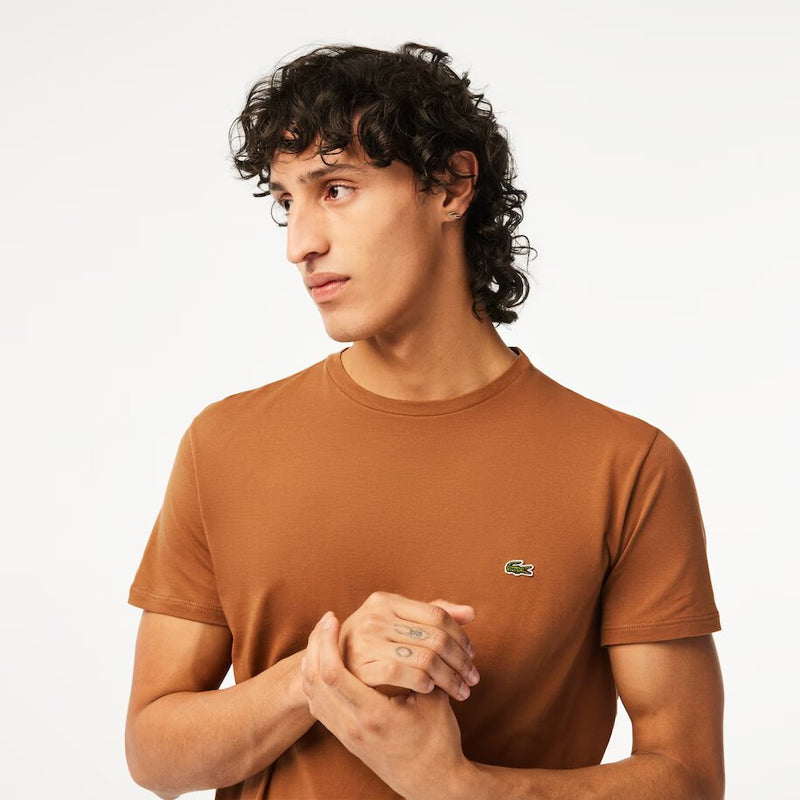 Lacoste (Men's Crew Neck Pima Cotton Jersey Light brown T-Shirt)