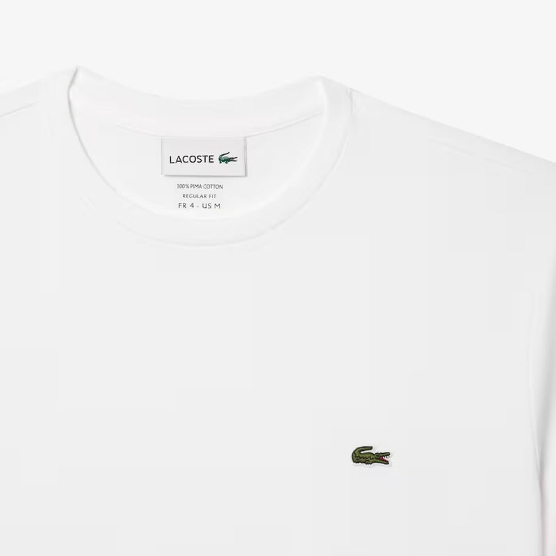 Lacoste (Men's Crew Neck Pima Cotton Jersey White-001 T-Shirt)