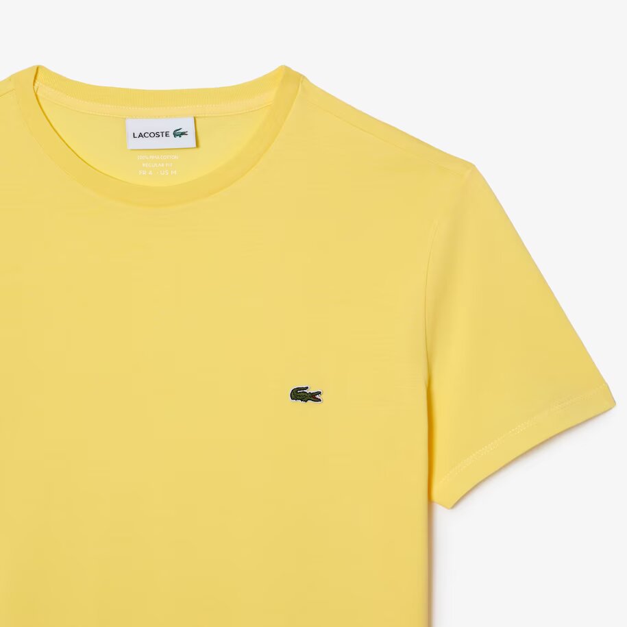 Lacoste (Men's Crew Neck Pima Cotton Jersey Yellow T-Shirt)
