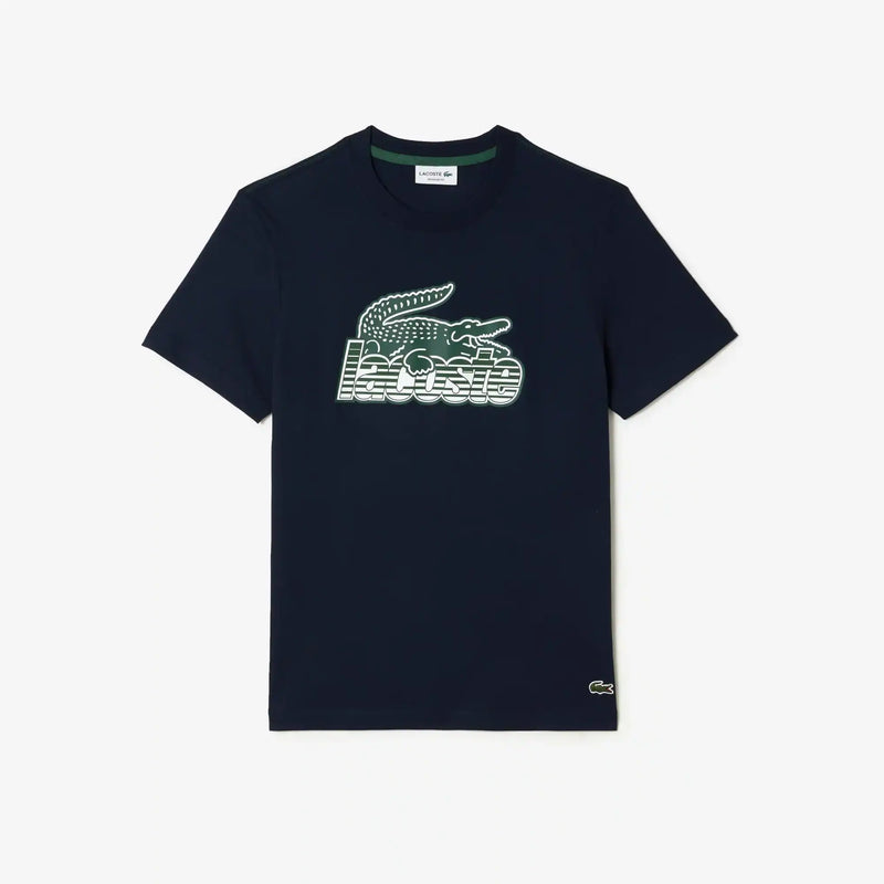 Lacoste (Men's Navy Blue Cotton jersey Print T-Shirt)