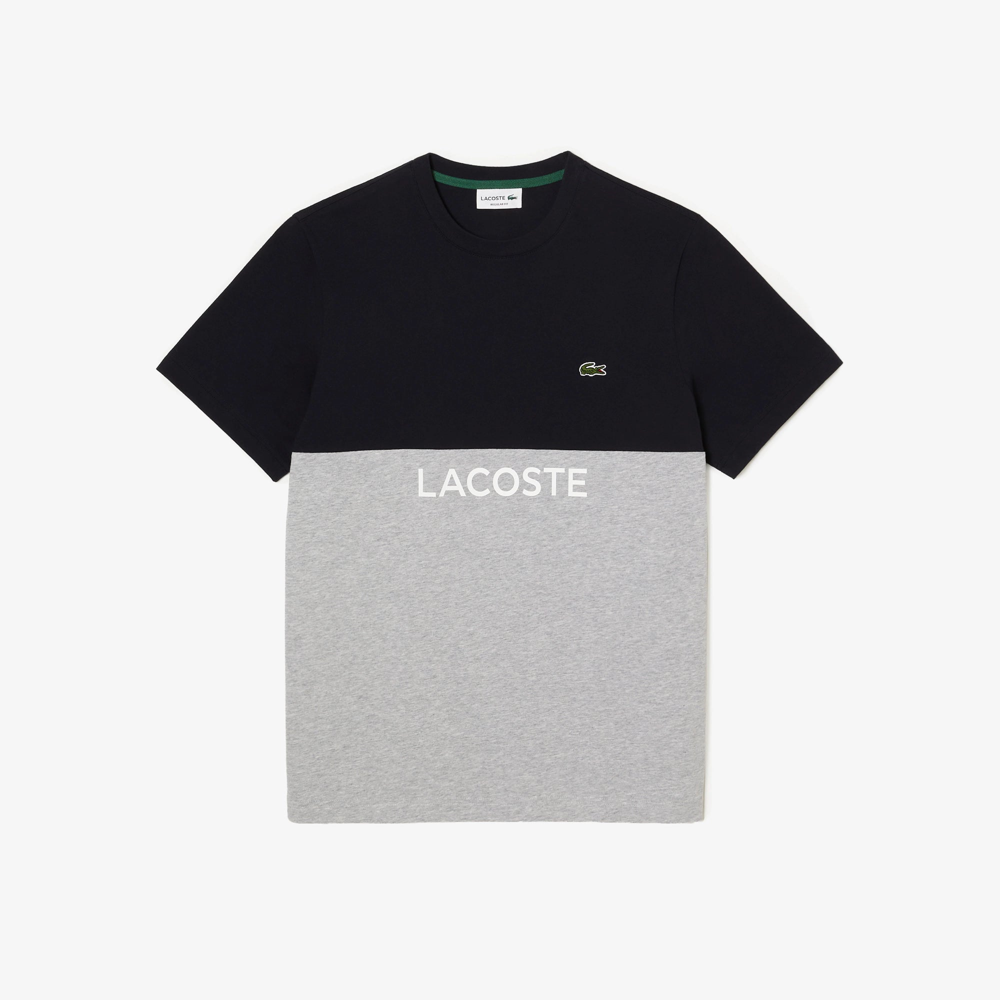 Lacoste (Men's Navy regular fit cotton jersey colorblock t-shirt)