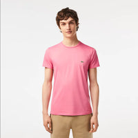 Lacoste (Men's Pink Crew Neck Pima Cotton Jersey T-Shirt)