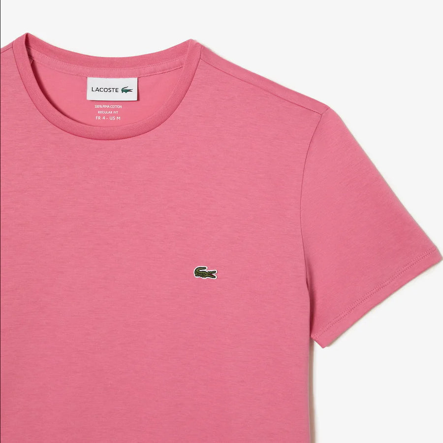 Lacoste (Men's Pink Crew Neck Pima Cotton Jersey T-Shirt
