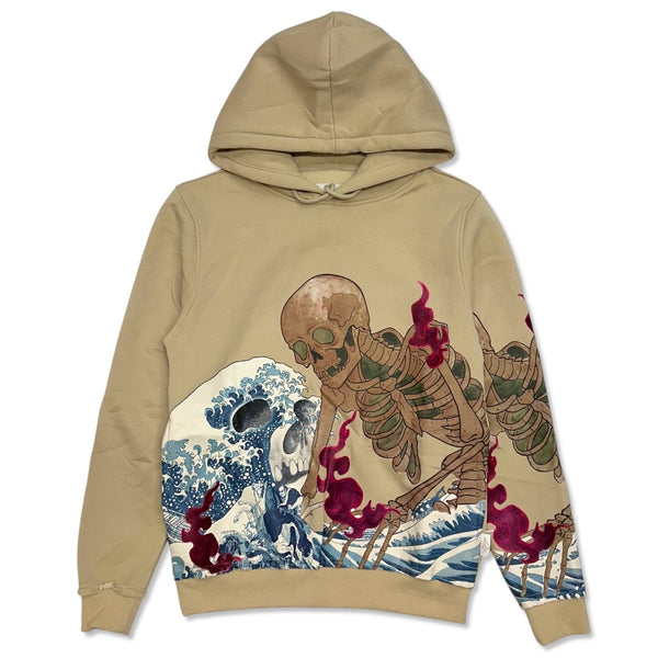 Last project beige skeleton ocean hoodie