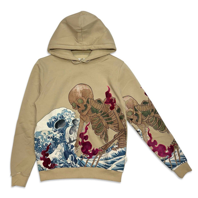 Last project beige skeleton ocean hoodie